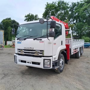 ISUZU FTR 240แรงม้า รถบรรทุก 10ล้อ กระบะเหล็กติดเครน ปี2013