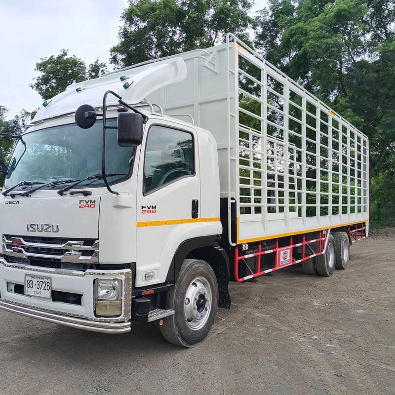 ISUZU FVM 240แรงม้า รถบรรทุก 10ล้อ กระบะคอกสูง ปี2018