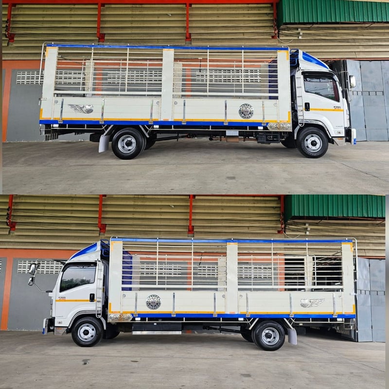 NEW FRR 210 ปี 2566 กระบะคอก แผงมิเนียม เปิดรอบข้างได้ ยาว 6.60 เมตร แผงมิเนียม น.น รถ 4.8 ตัน