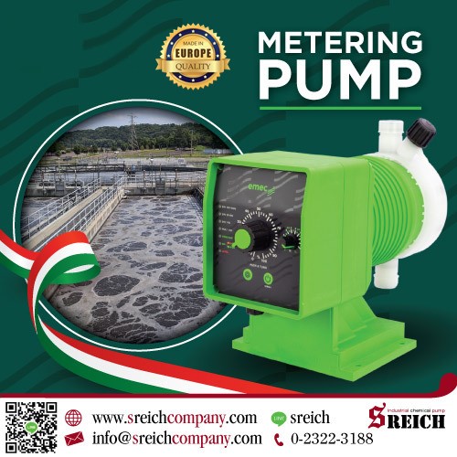 ปั๊มจ่ายสารละลาย ปั๊มน้ำยาเคมี ปั๊มสารเคมีฆ่าเชื้อในน้ำ ในฟาร์ม หรือโรงงานรับล้างพืชผักผลไม้