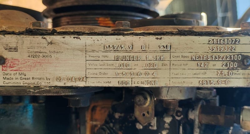 ขาย เครื่องคัมมินส์ CUMMINS 6BT5.9 เทอร์โบ พร้อมใช้