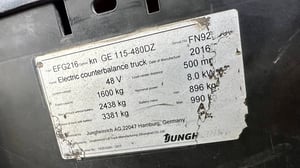 235 รถไฟฟ้านั่งขับ Jungheinrich EFG216