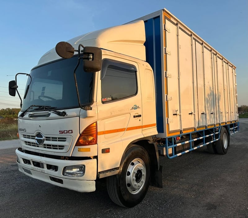 ราคา699000บาทขายรถบรรทุกตู้แห้ง hino mega เครื่อง 212 โบอินเตอร์รถปี 50 ช่วงล่างใหญ่แล้วตู้ยาว 7 เมตร 40 นอกเอกสารทะเบียนพร้อมสนใจ 091-146-4263