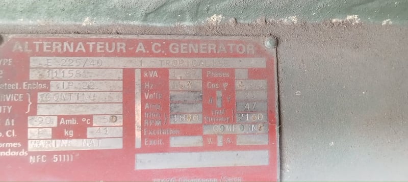 เครื่องขายเครื่องปั่นไฟไดฝรั่งเศส200 kva ขายตามสภาพมีให้เลือก 2 เครื่องต้องไปเช็คระบบเอง