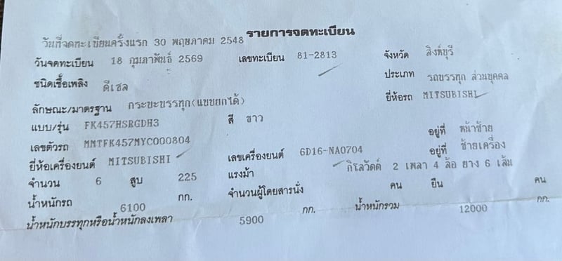 ราคา 3990,000 บาทขายรถบรรทุก 6 ล้อดั้ม mitsubishi fk 457 ปี 48 เครื่อง 6d 16 เทอร์โบอินเตอร์ 225แรงม้ารถพร้อมใช้งานดั้มยิงหน้าช่วงล้อ 4.20เมตรกระบะดั้มยาว 3.80 เมตร 8กว้าง 2.40 เมตร รถพร้อมใช้งานยาง 900 ขอบ 20 สนใจติดต่อ 091-146-4263 คุณเยี่ยม
