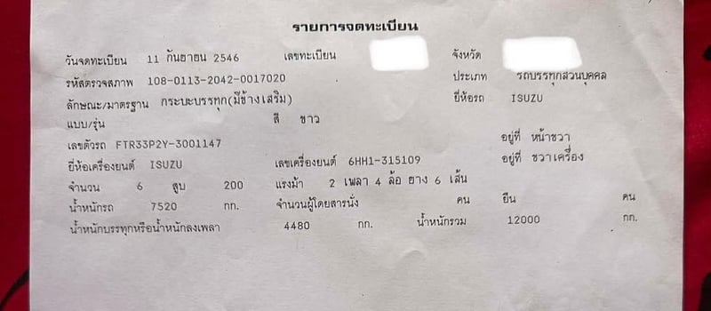 ราคา489000บาทขายรถบรรทุก 6 ล้อ isuzu deca FTR 33p2y เครื่อง 6JHH-1 200 แรงม้ารถปี 46 กระบะเหล็กยาว 7.20 เอกสารทะเบียนพร้อมยาง 900 ขอบ 20 สนใจ 091-146-4263 คุณเยี่ยม