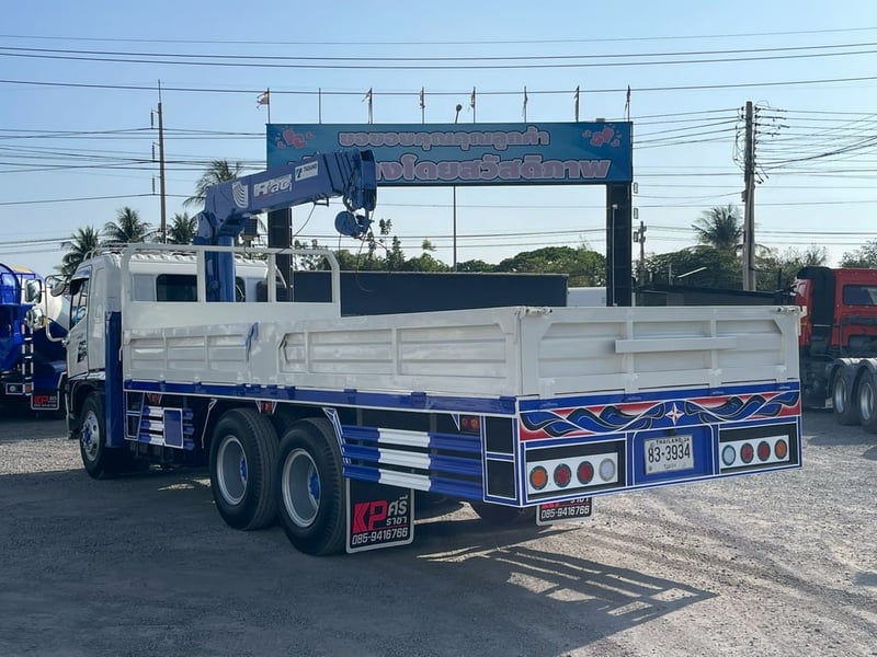 HINO FM 251แรงม้า รถบรรทุก 10ล้อ กระบะเหล็กติดเครน ปี2015