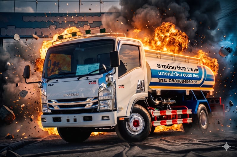 ISUZU NQR 175แรงม้า รถบรรทุก 6ล้อ บรรทุกน้ำ ปี2015