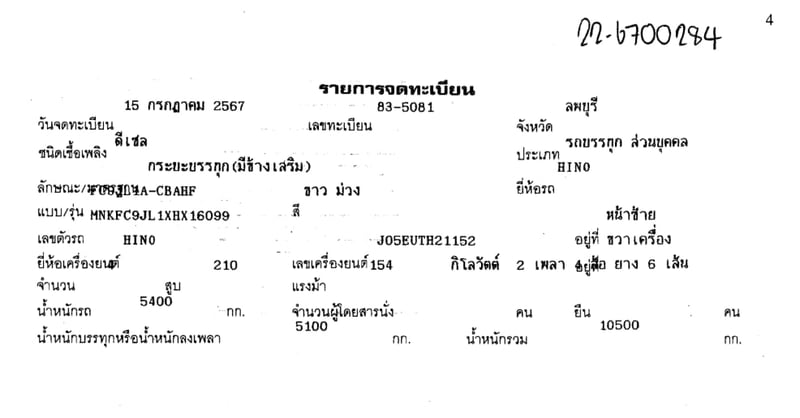 HINO DOMINATOR500 FC9JL1A-CBAHF 210แรงม้า รถบรรทุก 6ล้อ กระบะคอกสูง ปี2024