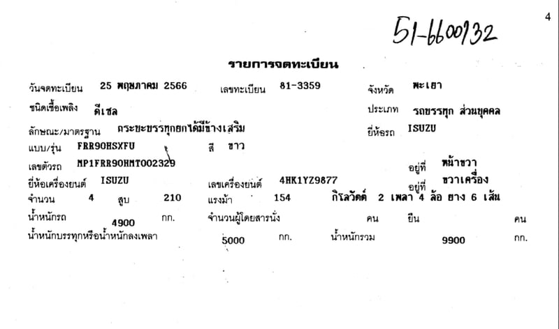 ISUZU FRR210 FRR90HSXFU 210แรงม้า รถบรรทุก 6ล้อ ดั้มพ์ ปี2023 เลขไมล์น้อยกว่า 100,000 กม. (ทะเบียน 81-3359)