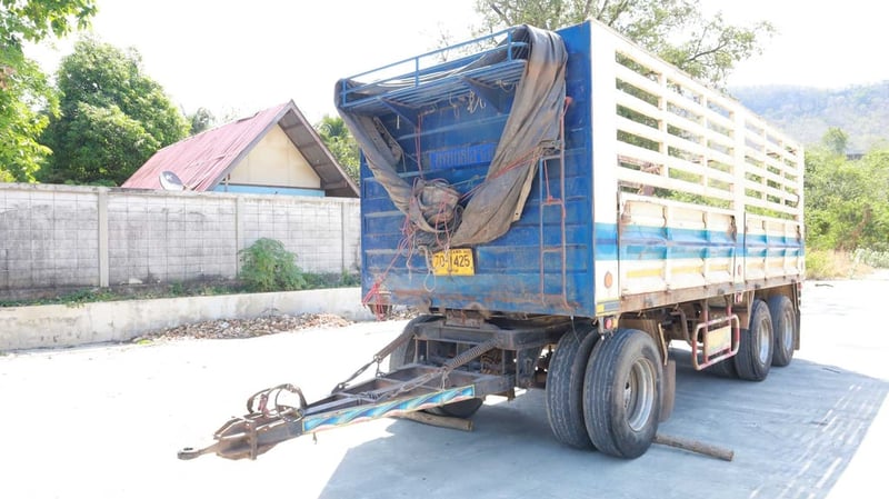 OTHER หางพ่วง 3 เพลา , กระบะเหล็กคอกเกษตร