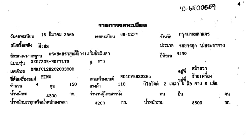 HINO HINO  300 INNOVATOR "HINO XZU720R-HKFTLT3 6 ล้อ, ก 150แรงม้า รถบรรทุก 6ล้อ กระบะไม้พร้อมหลังคาอลูมิเนียม ปี2022 เลขไมล์น้อยกว่า 500,000 กม.