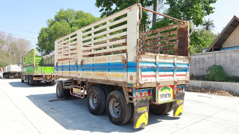 OTHER หางพ่วง 3 เพลา , กระบะเหล็กคอกเกษตร