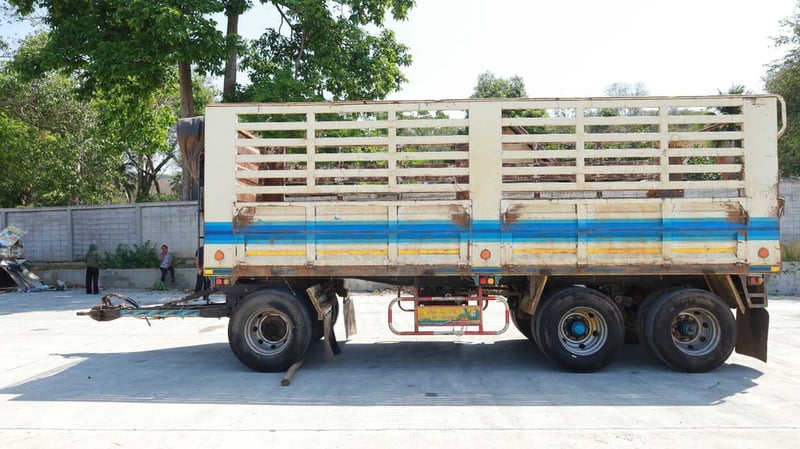 OTHER หางพ่วง 3 เพลา , กระบะเหล็กคอกเกษตร