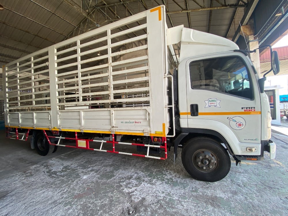 ISUZU FRR190" FRR90MMXXU 6 ล้อ, กระบะแผงข้าง" 190แรงม้า รถบรรทุก 4ล้อ กระบะคอกสูง ปี2021