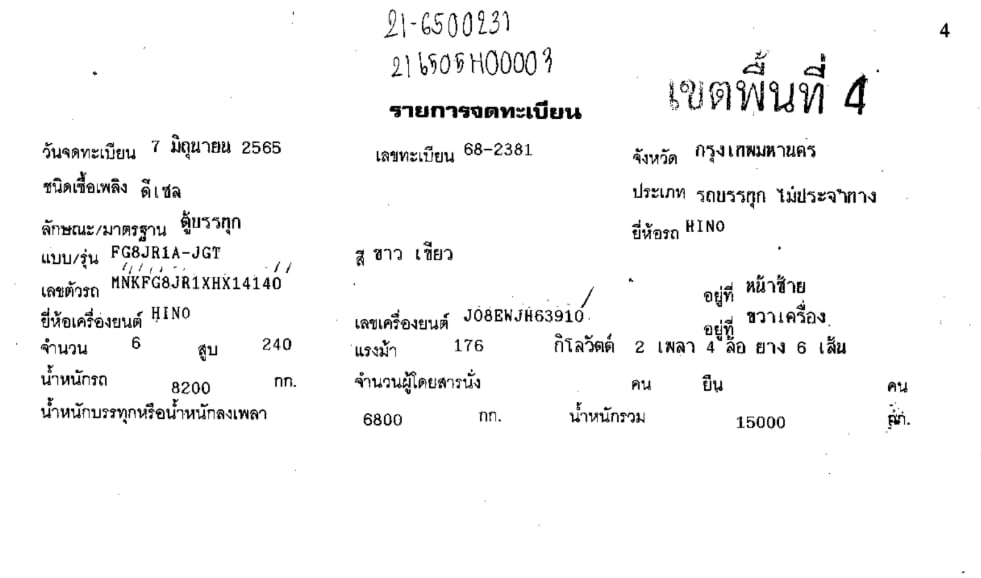 HINO VICTOR500 FG8JR1A-JGT 240แรงม้า รถบรรทุก 6ล้อ ตู้แห้ง ปี2022 เลขไมล์น้อยกว่า 500,000 กม. (ทะเบียน 68-2381) HINO VICTOR500 FG8JR1A-JGT 240แรงม้า รถบรรทุก 6ล้อ ตู้แห้ง ปี2022 เลขไมล์น้อยกว่า 500,000 กม. (ทะเบียน 68-2381)