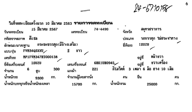 ISUZU FVM300 FVM34QSXXU 300แรงม้า รถบรรทุก 10ล้อ กระบะคอกสูง ปี2020 เลขไมล์น้อยกว่า 800,000 กม. (ทะเบียน 74-4490)