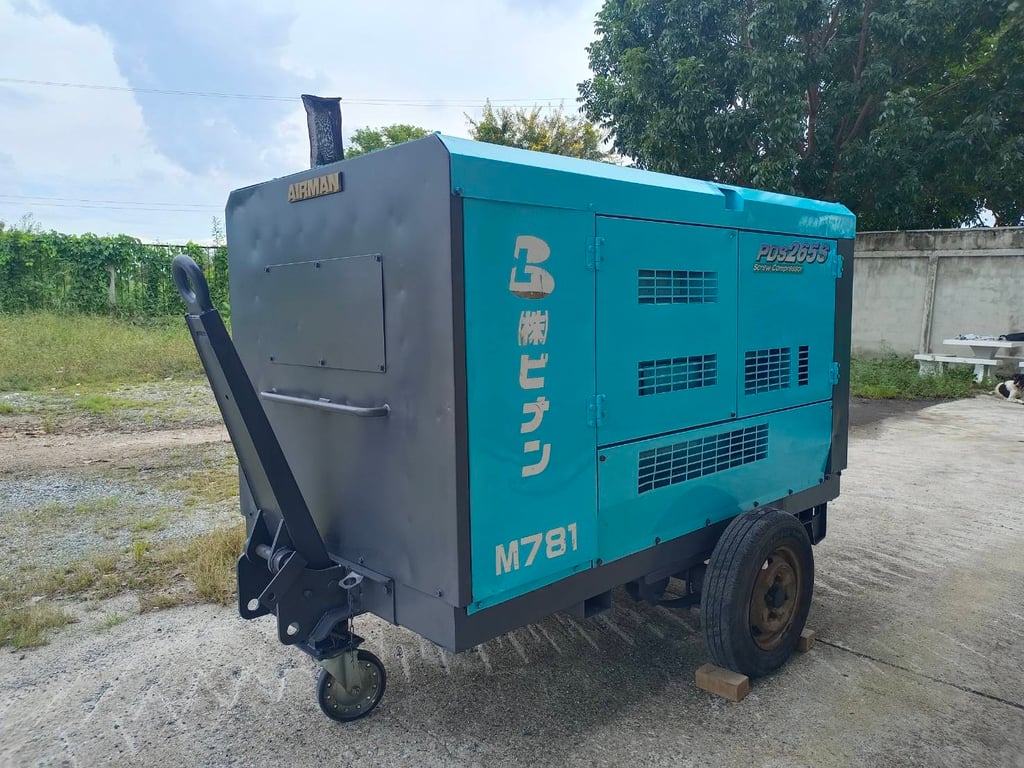 ปั๊มลม AIRMAN 265cfm PDS265S นำเข้ายี่ปุ่น ไม่เคยใช้งานในไทย  
