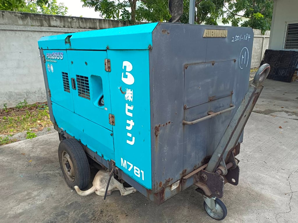 ปั๊มลม AIRMAN 265cfm PDS265S นำเข้ายี่ปุ่น ไม่เคยใช้งานในไทย