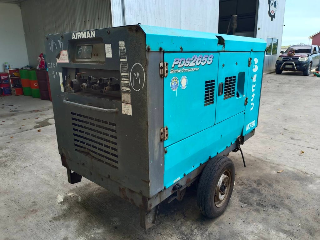 ปั๊มลม AIRMAN 265cfm PDS265S นำเข้ายี่ปุ่น ไม่เคยใช้งานในไทย