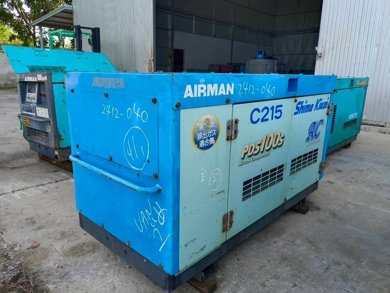 ปั๊มลม AIRMAN PDS100SC ชั่วโมง:1,181 นำเข้ายี่ปุ่น ไม่เคยใช้งานในไทย
