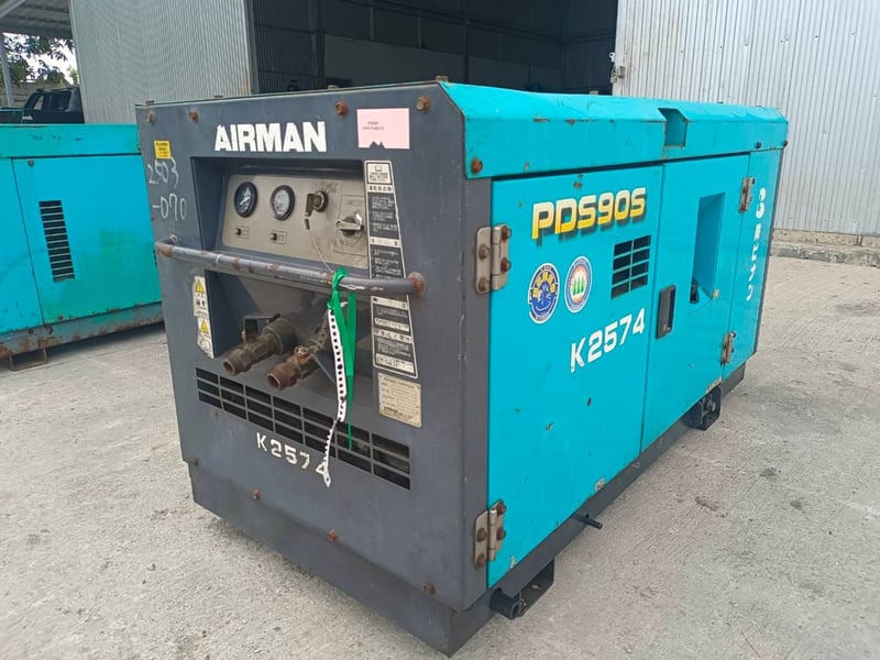 ปั๊มลม AIRMAN 90cfm PDS90S ชั่วโมง: 1,612 นำเข้ายี่ปุ่น ไม่เคยใช้งานในไทย 