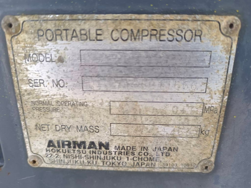 ปั๊มลม AIRMAN PDS90S 1,799ชั่วโมง นำเข้าจากยี่ปุ่น ไม่เคยใช้งานในไทย