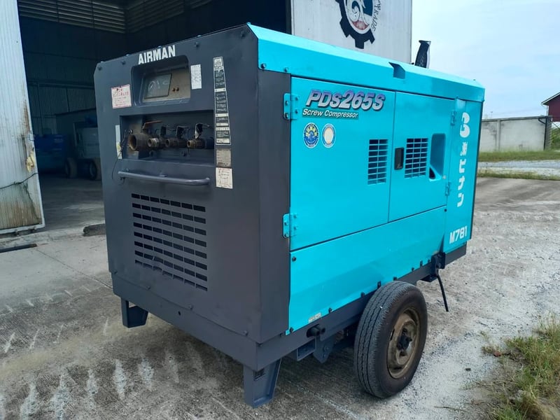 ปั๊มลม AIRMAN 265cfm PDS265S นำเข้ายี่ปุ่น ไม่เคยใช้งานในไทย  