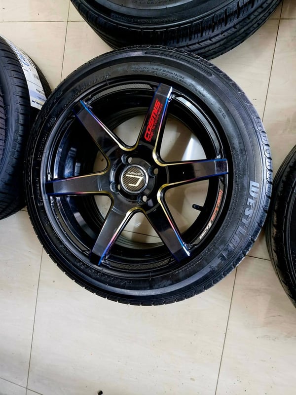 ล้อแท้ COSMIS S1 ขอบ 15 พร้อมยางสภาพสวยมาก สีพิเศษ