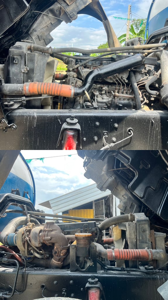 รถพ่วงแม่ลูก ISUZU ถังบรรทุกของเหลว 195 แรงม้า