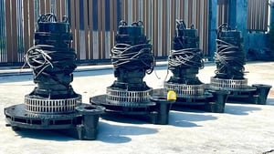 ปั้มเติมอากาศบ่อบำบัด SHINMAYWA JAPAN ขนาด 10 HP  ท่อ 3” 380V