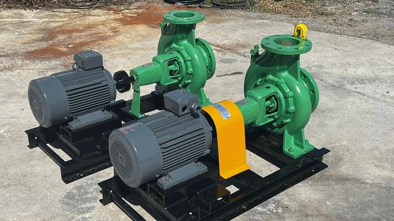 ชุดปั้มน้ำหอยโข่งEBARA JAPANขนาด 10 HP  ใบพัดทองเหลือง ท่อ 6-5”380Vเข้ามา 2 ชุด