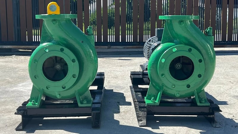 ชุดปั้มน้ำหอยโข่งEBARA JAPANขนาด 10 HP  ใบพัดทองเหลือง ท่อ 6-5”380Vเข้ามา 2 ชุด