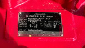 ของใหม่เก่าเก็บ ปั้มจุ่มแช่ไดโว่(Submersible) KAWAMOTO JAPAN ขนาด 25 HP  ท่อ 2”  H : 47- 38 m  Q : 0.1~1.5 m3 min 380V