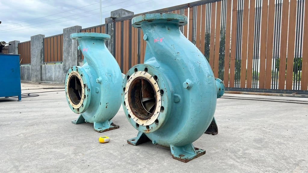หัวปั้มน้ำหอยโข่งใบสเตนเลสKSB PUMPSปั้มงานยุโรปใบพัดสเตนเลส ขนาด 10”- 8” H : 38 m Q : 400 m3h ใช้กับมอเตอร์ 100 -150 HP สภาพสวยหมุนนิ่ม เข้ามา 2 ตัว หัวปั้มน้ำหอยโข่งใบสเตนเลสKSB PUMPSปั้มงานยุโรปใบพัดสเตนเลส ขนาด 10”- 8” H : 38 m Q : 400 m3h ใช้กับมอเตอร์ 100 -150 HP สภาพสวยหมุนนิ่ม เข้ามา 2 ตัว