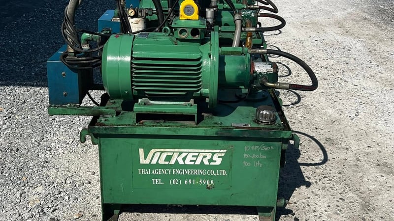 เหลือ 1 ชุด ชุดต้นกำลังปั้มน้ำมันไฮดรอลิค(PowerUnit) VICKERS PUMP  รุ่นปั้มเฟือง Press 150-200 bar  ขนาด 10 HP 380V 