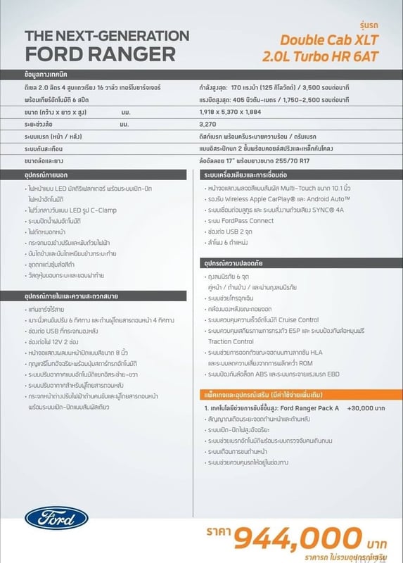 ขายรถบ้าน Ford Ranger แต่งสูง มือเดียวขับ เลขไมล์น้อยพร้อมประกันและฟรีคูปองจากศูนย์ Ford ขับลุยน้ำท่วมอย่างปลอดภัย