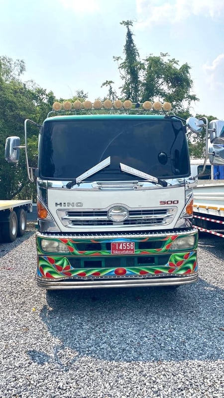 รถสิบล้อ เทเลอร์ท้ายลาด Hino FM8J 251 ปี56 ถาดขึ้นแบ็คโฮ 200 140 ได้  แยกขายหัวคัสซีได้ 