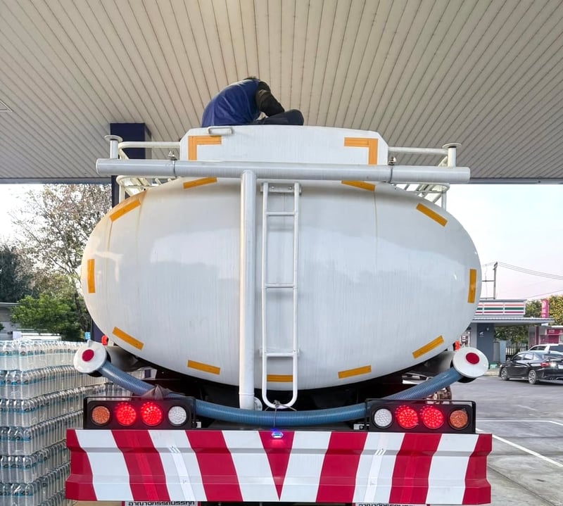 รถน้ำฟูโซ่ มิตรซู FN527TD 190แรง2เพลา ถังน้ำ15,000ลิตร รถสภาพ พร้อมใช้ 