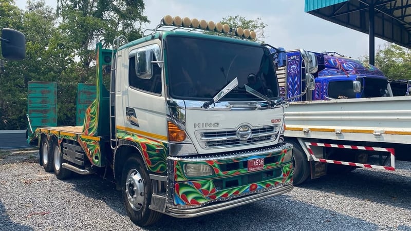 รถสิบล้อ เทเลอร์ท้ายลาด Hino FM8J 251 ปี56 ถาดขึ้นแบ็คโฮ 200 140 ได้  แยกขายหัวคัสซีได้ 