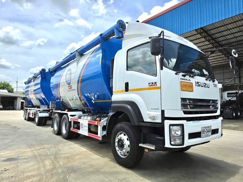 รถพ่วงเบาท์อาหารสัตว์ อีซุFXZ360 ปี64 ไมล์ 140,000 กม.ต่อ อู่ ส พันธเดช ต่อเบา ใส่ของได้ 34 ตันออกป้ายแดง 