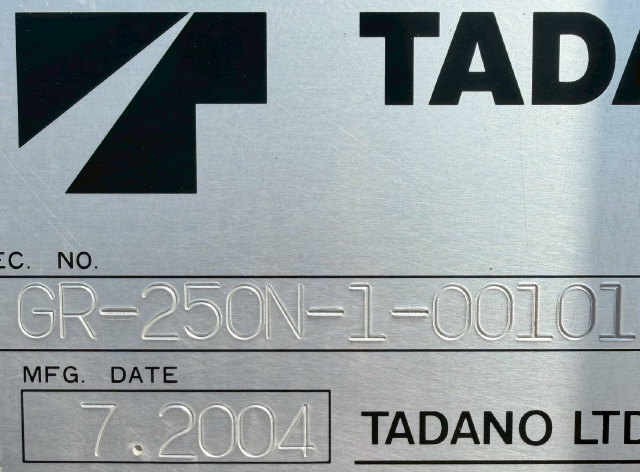 ขายรถเครน TADANO GR250N-1 (ขนาด 25 ตัน) ปี 2004 นำเข้าจากญี่ปุ่น พร้อมใช้ มีVDOการทำงานครับ