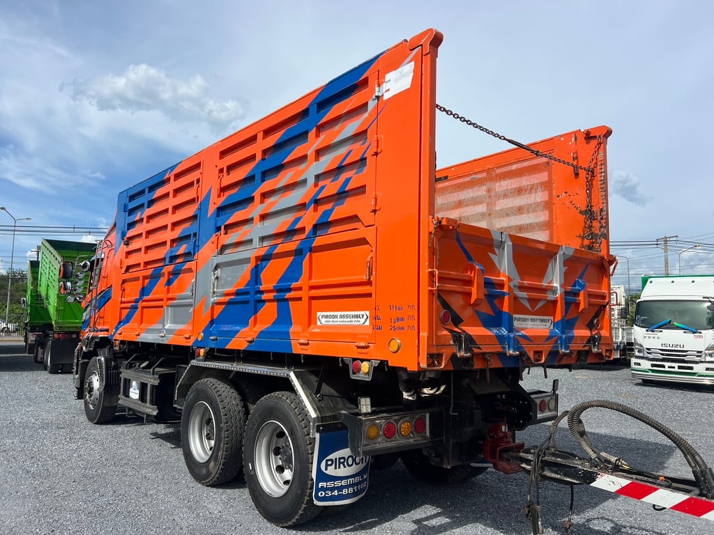 HINO FM1A 344HP ปี66 ไมล์ 287,400 KM. #รถพ่วงกระบะดั้มเกษตร 6 ไม้  #LEK941,942 