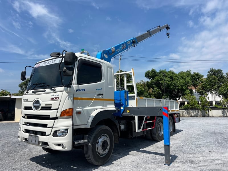 ็HINO FM1A 344 แรงม้า ปี 66 ไมล์แท้แค่ 13,000 KM. #10ล้อเครน XCMG 6.5 ตัน (4 ปลอก 3 ชัก) #LEK1058 