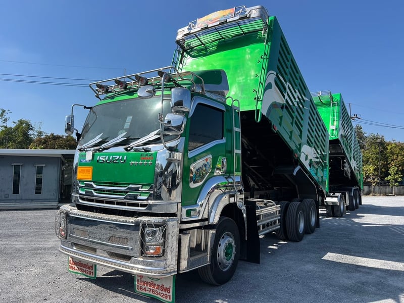 ISUZU FXZ 360 ปี 66 ไมล์ 216,000  KM. # พ่วงแม่ลูก ดั้มเกษตร #Lek1119-1120 