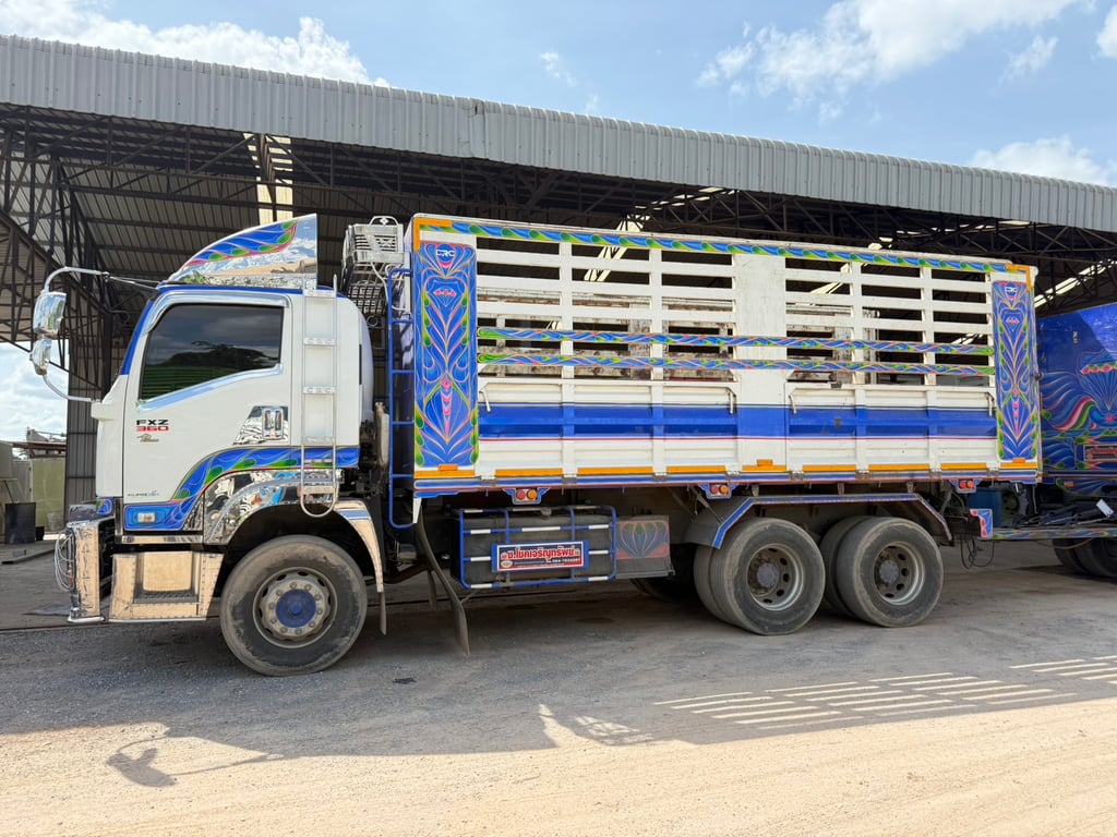 ISUZU FXZ 360HP ปี66  ไมล์น้อย 118,000km. #10ล้อพ่วงกระบะเหล็กคอกเกษตร #LEK1017-1018 