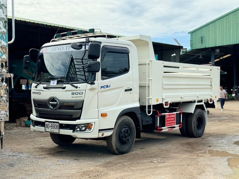 HINO FC9J 210 HP ปี66 (พฤศจิกายน) ไมล์ 3,770 KM. #กระบะดั้ม SST 4 เมตร #LEK 983 
