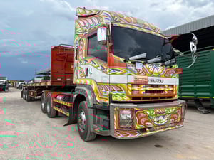 ISUZU GXZ 360 ปี 58 ไอดีทอง เลขไมล์ 900,000 กม. #หัวลากพร้อมหางพื้นเรียบ 3 คาน ยาว 12.50 เมตร