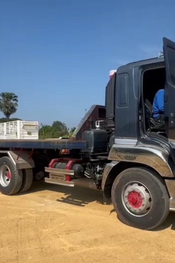 กระบะพื้นเรียบดั้มเสาธง+ลูกพ่วงดั้มเสาธง #ยกลงจาก FM2P 380 HP ปี 66
