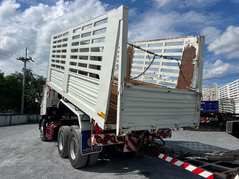  Hino FM1A 344 HP ปี 66 ไมล์น้อย 102,000 KM. #แม่ลูกดั้มพ์เกษตร กระบะเหล็กอู่ไทยมาวิน #LEK1272-1273